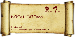 Mádi Tímea névjegykártya